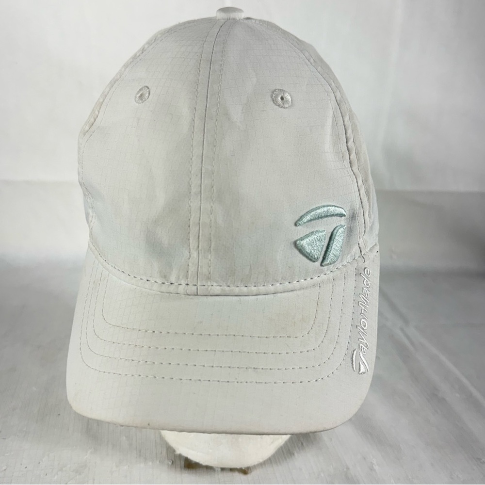 TaylorMade Hat Adjustable Strap Golf Performance White Light Blue Adjustable
